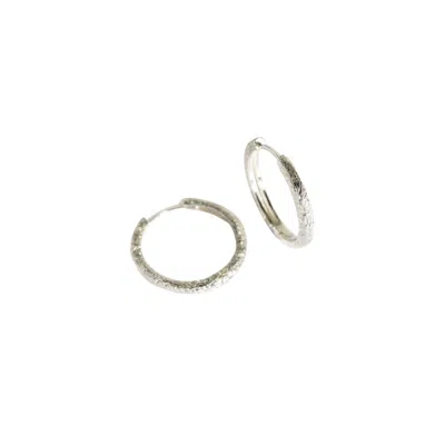 Claire Hill Designs Women's Antique-textured Silver Hoop Earrings
