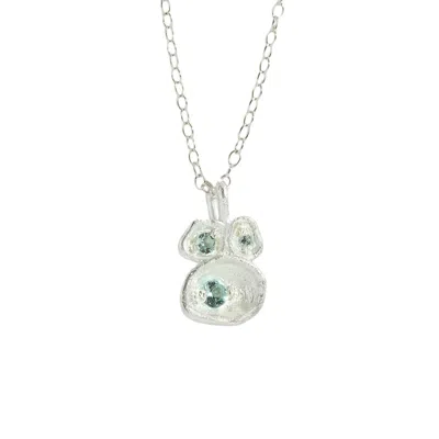 Claire Hill Designs Women's Aquamarine & Silver Lichen Pendant Necklace