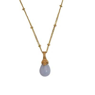 Claire Hill Designs Women's Blue Lace Agate Lichen Pendant Necklace