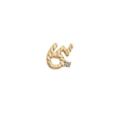 Claire Hill Designs Women's Brave Gold Shorthand Stud Earring In Gray