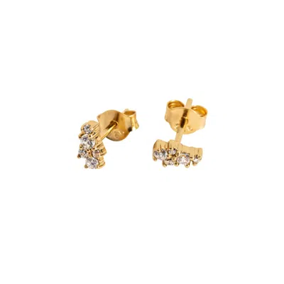 Claire Hill Designs Women's Galaxy Sparkly Gold Stud Earrings