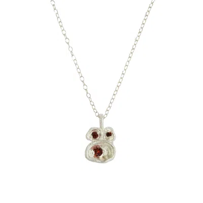Claire Hill Designs Women's Garnet Silver Lichen Pendant Necklace