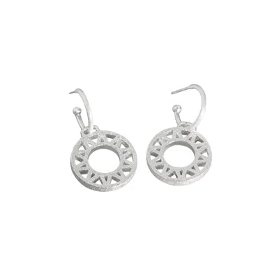 Claire Hill Designs Women's Geometric Statement Silver Hoop Earrings