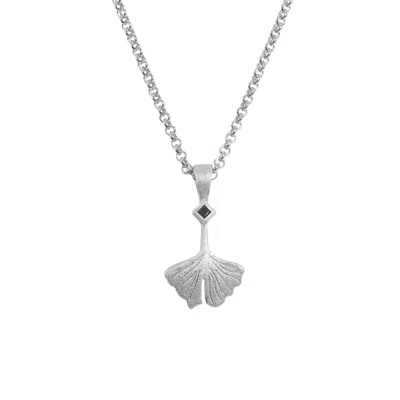 Claire Hill Designs Women's Ginkgo Leaf Silver Charm Necklace