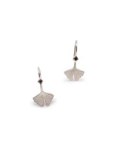 Claire Hill Designs Women's Ginkgo Leaf Silver Earrings