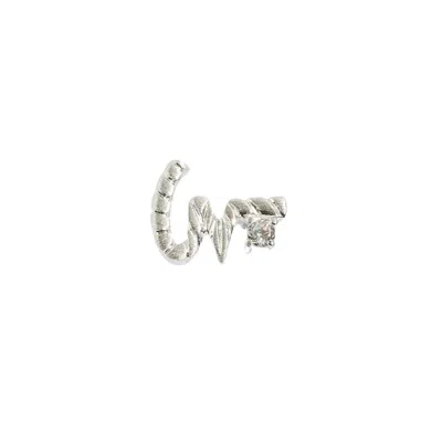 Claire Hill Designs Women's Loved Silver Shorthand Stud Earring