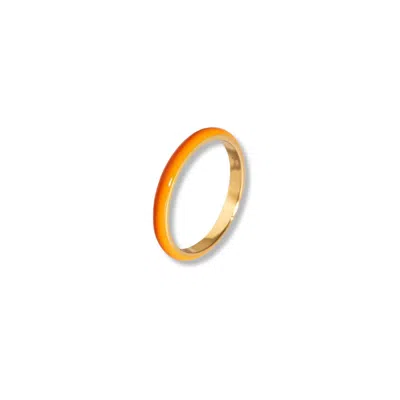 Claire Hill Designs Women's Orange Coral Enamel Stacking Ring
