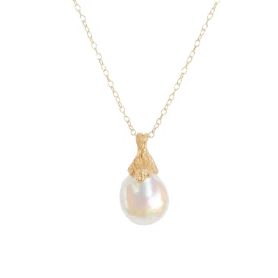 Claire Hill Designs Women's Pearl Gold Vermeil Lichen Pendant Necklace