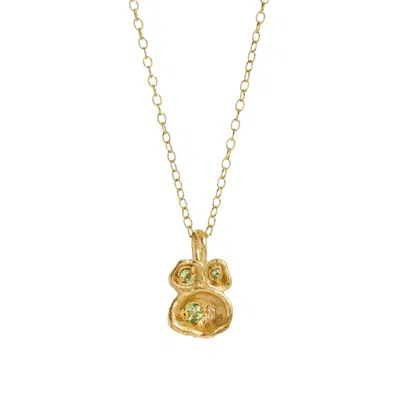 Claire Hill Designs Women's Peridot Gold Lichen Pendant Necklace