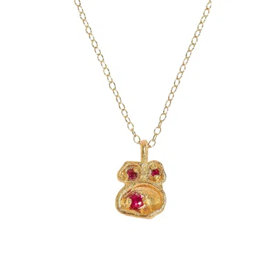 Claire Hill Designs Women's Ruby Gold Lichen Pendant Necklace