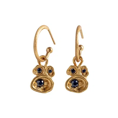 Claire Hill Designs Women's Sapphire Gold Lichen Hoop Earrings