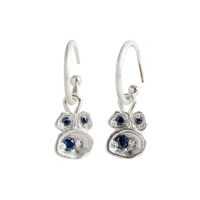 Claire Hill Designs Women's Sapphire Silver Lichen Hoop Earrings
