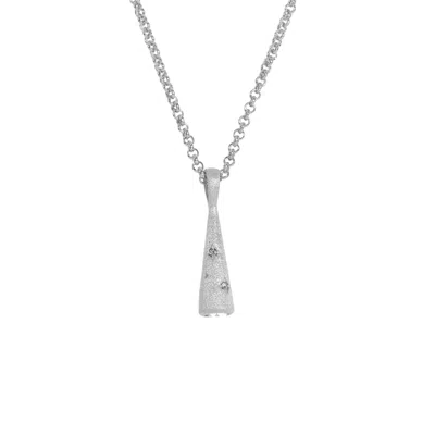 Claire Hill Designs Women's Sparkly Comet Silver Charm Necklace