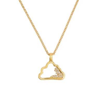 Claire Hill Designs Women's Sparkly Gold Cloud Charm Necklace