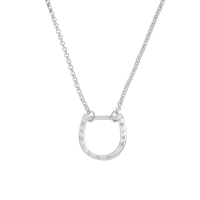 Claire Hill Designs Women's Sparkly Silver Horseshoe Connector Necklace