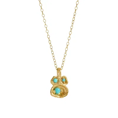 Claire Hill Designs Women's Turquoise Gold Lichen Pendant Necklace