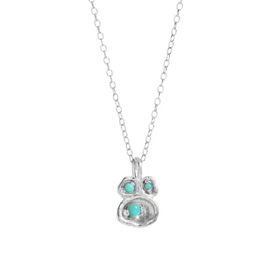 Claire Hill Designs Women's Turquoise Silver Lichen Pendant Necklace