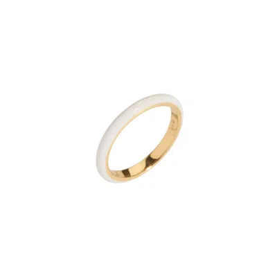 Claire Hill Designs Women's White Enamel Gold Ring