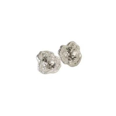 Claire Hill Designs Women's White Topaz Silver Lichen Stud Earrings