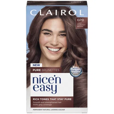 Clairol Nice'n Easy Crème, Pure Brunettes Permanent Hair Dye, 6pb Light Hazelnut Brown
