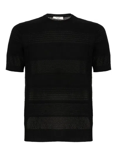 Claq Mesh-panelled Short-sleeve T-shirt In Black