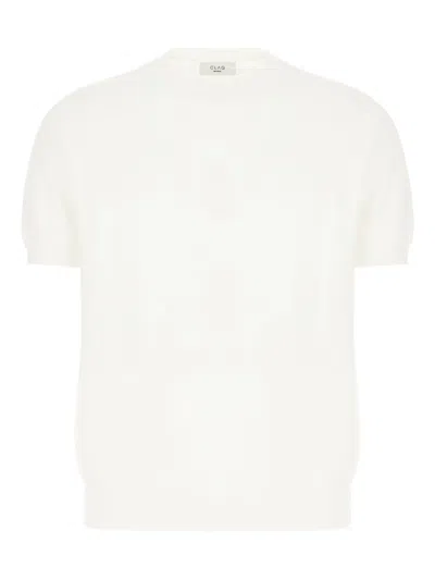 Claq Short-sleeve Crew-neck Sweater In White