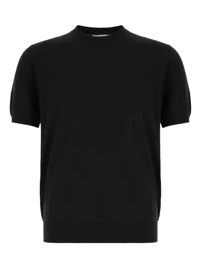 Claq Short-sleeve Knit T-shirt In Black