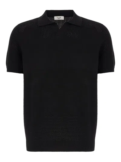 Claq Textured Polo Shirt In Black