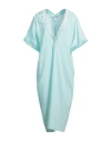 Clara Aestas Woman Midi Dress Light Green Size L Viscose, Polyester