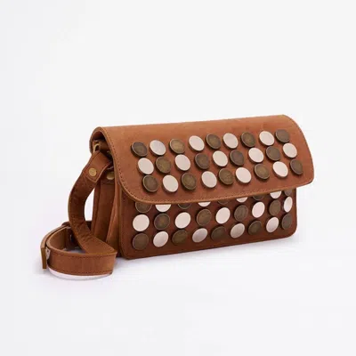 Clara Barcelo Finder's Keepers Crossbody In Tan