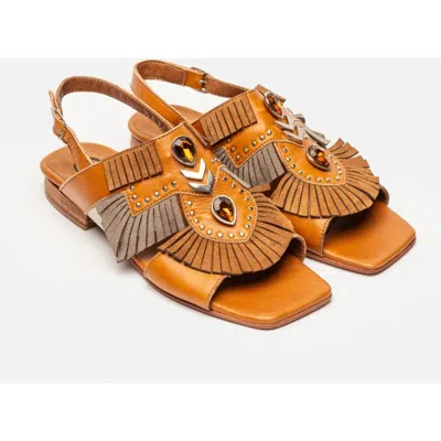 Clara Barcelo Rock, Paper, Scissors Flat In Tan
