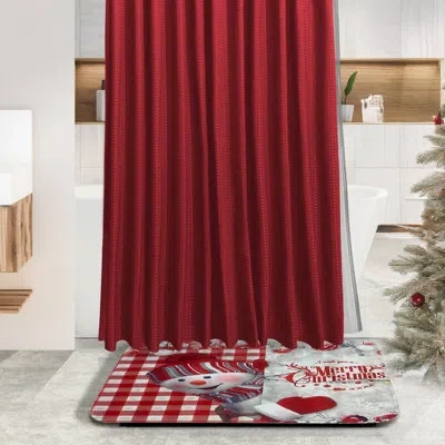Clara Clark 22-piece Christmas Bathroom Accessories Set With Snowman Shower Curtain And 3-piece Rug Set