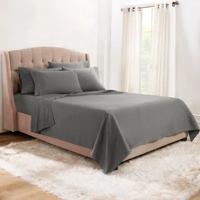 Clara Clark 6 Piece Classic Bed Solid Sheet Set In Gray