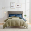Clara Clark All Season Down Alternative Reversible Comforter Set In Navy,sage Green