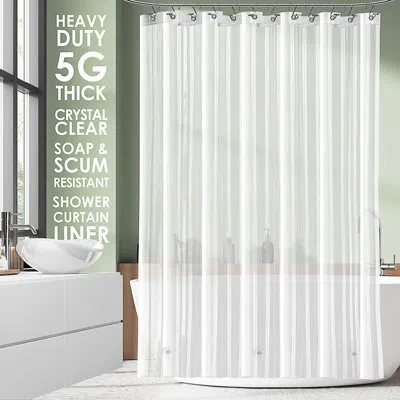 Clara Clark Heavy Duty Shower Curtain Liner In Frosted