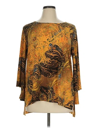 Pre-owned Clara Sun Woo 3/4 Sleeve Blouse In Gold