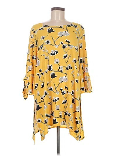 Pre-owned Clara Sun Woo 3/4 Sleeve Blouse In Yellow