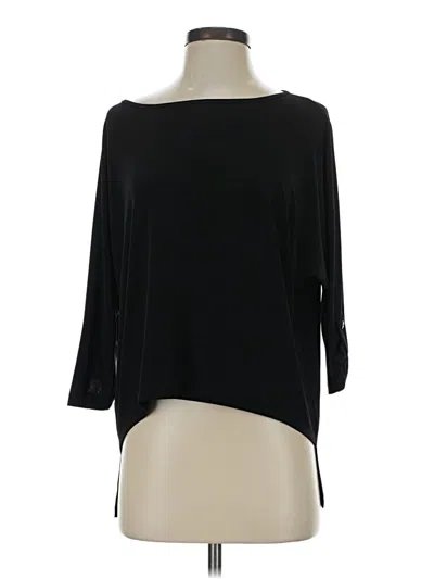 Pre-owned Clara Sun Woo 3/4 Sleeve Top Black Boatneck Tops