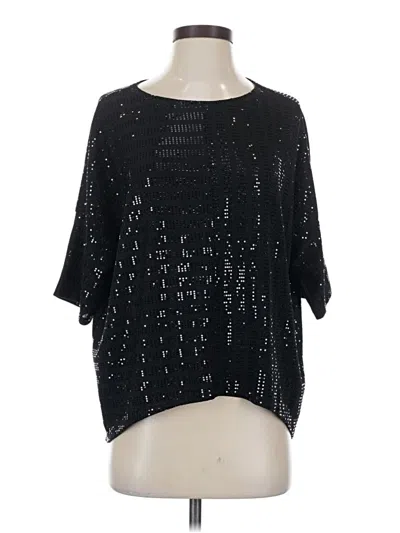 Pre-owned Clara Sun Woo 3/4 Sleeve Top Black Boatneck Tops