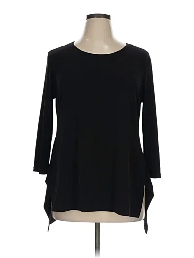Pre-owned Clara Sun Woo 3/4 Sleeve Top Black Boatneck Tops