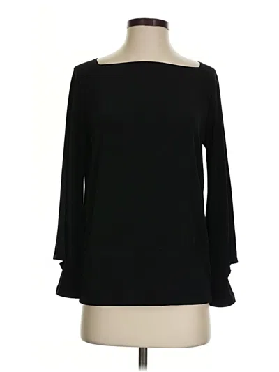 Pre-owned Clara Sun Woo 3/4 Sleeve Top Black Boatneck Tops