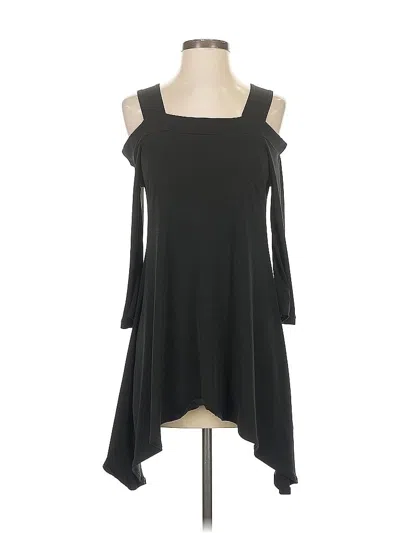 Pre-owned Clara Sun Woo 3/4 Sleeve Top Black Cold Shoulder Neckline Tops