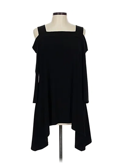 Pre-owned Clara Sun Woo 3/4 Sleeve Top Black Cold Shoulder Neckline Tops