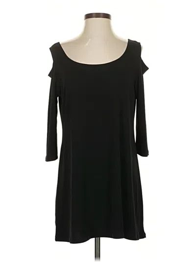 Pre-owned Clara Sun Woo 3/4 Sleeve Top Black Cold Shoulder Neckline Tops