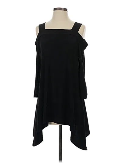 Pre-owned Clara Sun Woo 3/4 Sleeve Top Black Cold Shoulder Neckline Tops