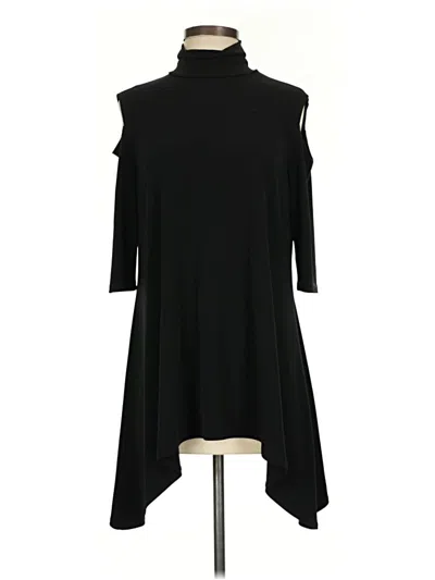 Pre-owned Clara Sun Woo 3/4 Sleeve Top Black Cold Shoulder Neckline Tops