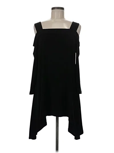 Pre-owned Clara Sun Woo 3/4 Sleeve Top Black Cold Shoulder Neckline Tops