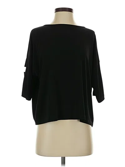 Pre-owned Clara Sun Woo 3/4 Sleeve Top Black Cold Shoulder Neckline Tops