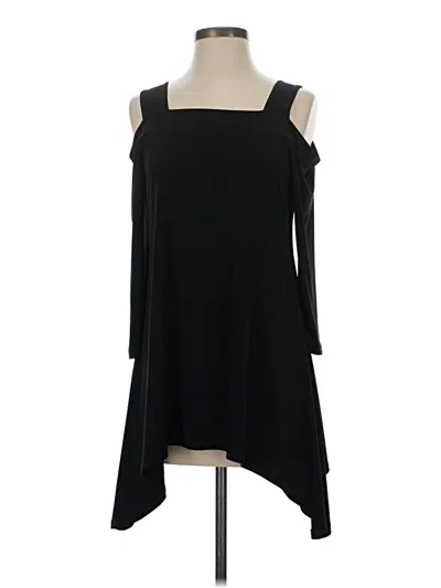Pre-owned Clara Sun Woo 3/4 Sleeve Top Black Cold Shoulder Neckline Tops