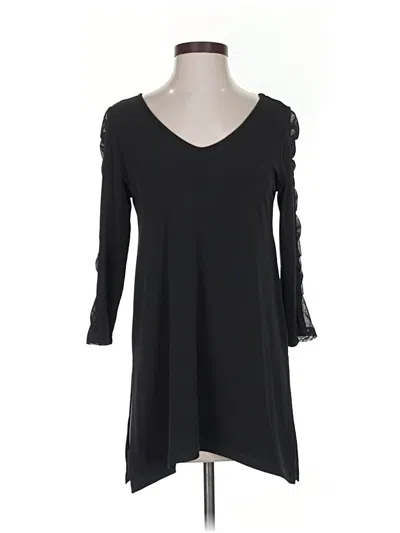 Pre-owned Clara Sun Woo 3/4 Sleeve Top Black Sweetheart Neckline Tops